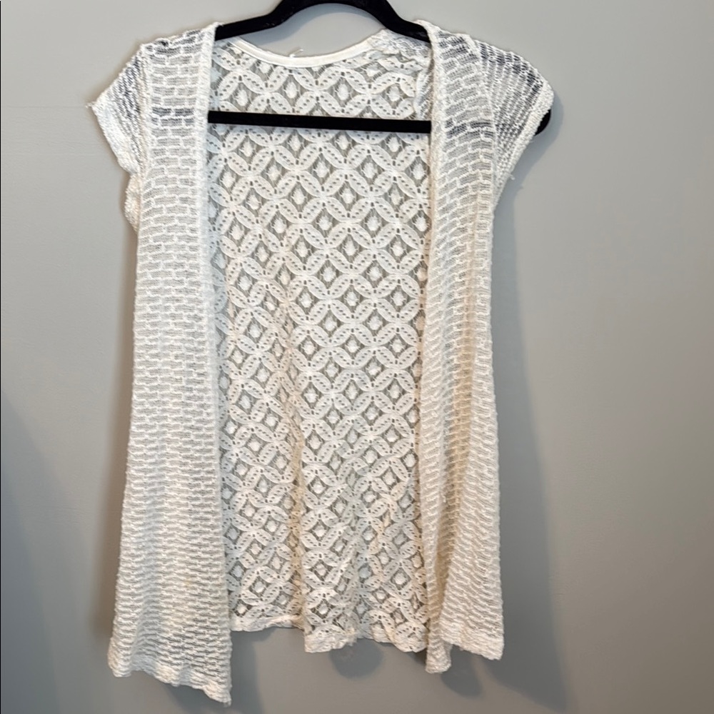 Elegant White Crochet Cardigan